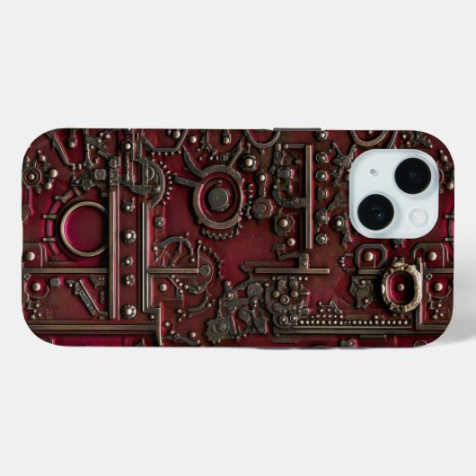 Victoriaans Steampunk Gear Bourgondië Rood Case-Mate iPhone Case (Achterkant (horizontaal))