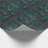 Victoriaans Steampunk Gear Emerald Green Cadeaupapier (Hoek)