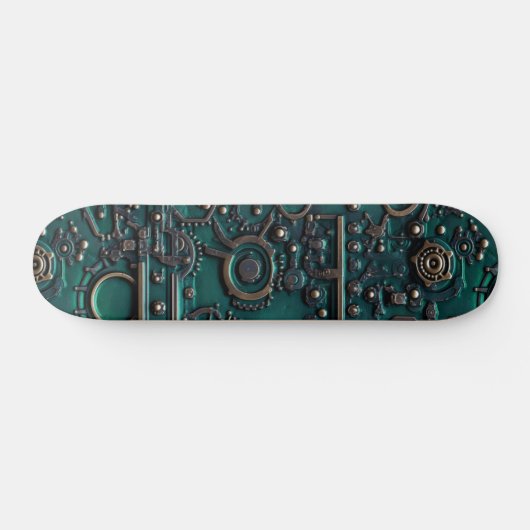 Victoriaans Steampunk Gear Emerald Green Persoonlijk Skateboard (Horizontaal)