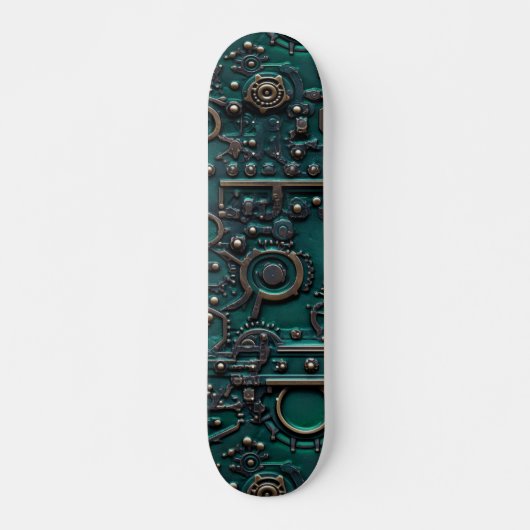 Victoriaans Steampunk Gear Emerald Green Persoonlijk Skateboard (Voorkant)