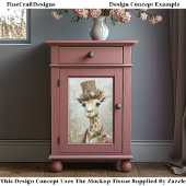 Victoriaans Steampunk Giraffe, Top Hat CA4 Decoupa Tissuepapier