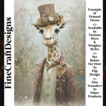 Victoriaans Steampunk Giraffe, Top Hat CA4 Decoupa