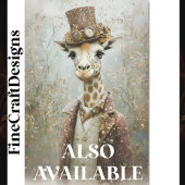 Victoriaans Steampunk Giraffe, Top Hat CA5 Decoupa Tissuepapier