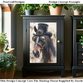 Victoriaans Steampunk Hengst Horse DF2L Decoupage Tissuepapier
