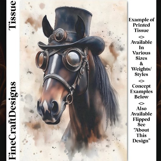 Victoriaans Steampunk Hengst Horse DF2L Decoupage Tissuepapier