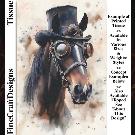 Victoriaans Steampunk Hings Paard DF2R Decoupage Tissuepapier