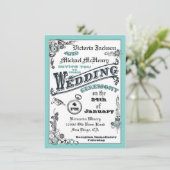 Victoriaans Steampunk huwelijksuitnodigingen Kaart (Staand voorkant)