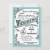 Victoriaans Steampunk huwelijksuitnodigingen Kaart (Voorkant)