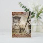 Victoriaans Steampunk Inventor Scientist Telescope Briefkaart (Staand voorkant)
