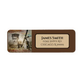 Victoriaans Steampunk Inventor Scientist Telescope Etiket (Voorkant)