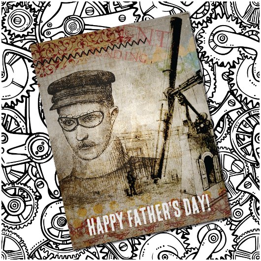 Victoriaans Steampunk Inventor Scientist Telescope Kaart