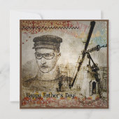 Victoriaans Steampunk Inventor Scientist Telescope Kaart (Voorkant)
