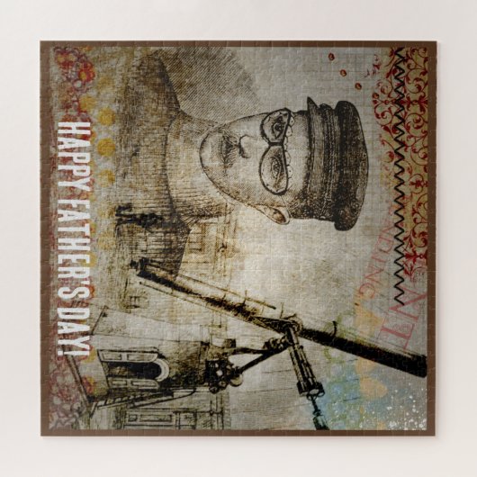 Victoriaans Steampunk Inventor Scientist Telescope Legpuzzel (Horizontaal)