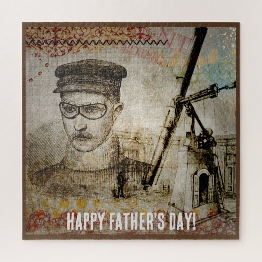 Victoriaans Steampunk Inventor Scientist Telescope Legpuzzel (Verticaal)