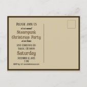 Victoriaans Steampunk Inventor Scientist Telescope Uitnodiging Briefkaart (Achterkant)