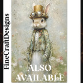 Victoriaans Steampunk Konijn, Bloemen CA7 Decoupag Tissuepapier
