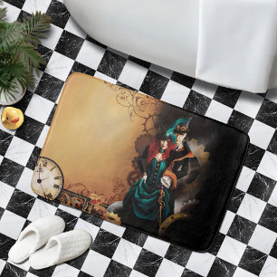 Victoriaans Steampunk Koppel Elegantie Romantiek Badmat