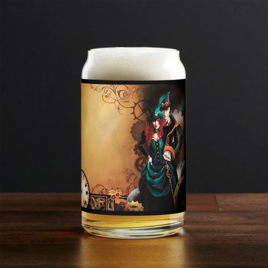 Victoriaans Steampunk Koppel Elegantie Romantiek Blikvorm Glas