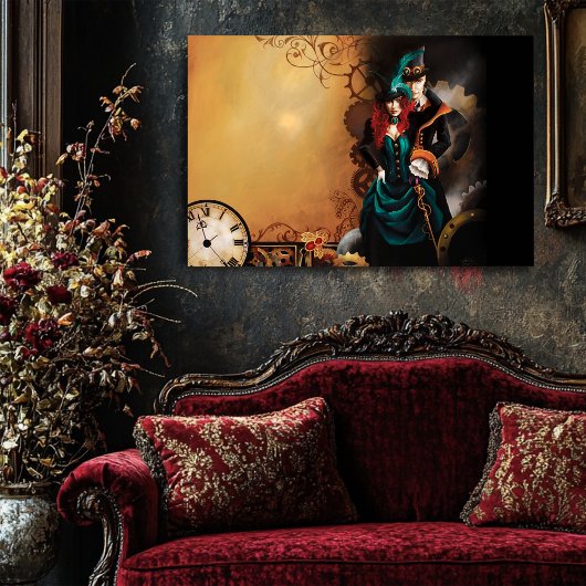 Victoriaans Steampunk Koppel Poster