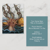 Victoriaans Steampunk Kraken Octopus Zee creatie Visitekaartje (Voorkant / Achterkant)