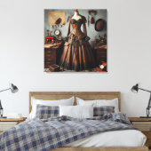 Victoriaans Steampunk Lady Detective Jurk Canvas Afdruk (Insitu (Slaapkamer))