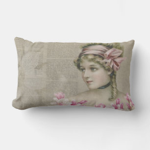Victoriaans Steampunk Lady Newspaper Lumbar Pillow Kussen