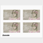 Victoriaans Steampunk Lady Pink Newspapier Adres Rechthoekige Sticker (Vel)