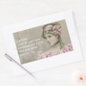 Victoriaans Steampunk Lady Pink Newspapier Adres Rechthoekige Sticker (Envelop)
