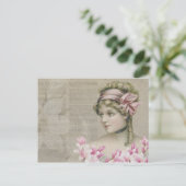 Victoriaans Steampunk Lady Pink Newspapier Briefka Briefkaart (Staand voorkant)