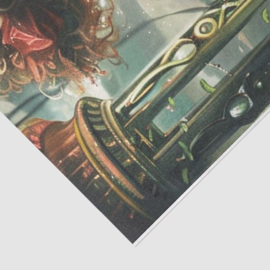 Victoriaans Steampunk Lady Tissuepapier (Detail)