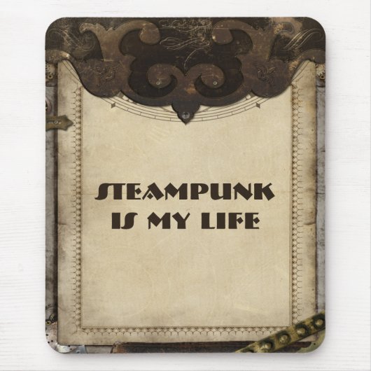 Victoriaans steampunk-leder als Mousepad Muismat (Voorkant)
