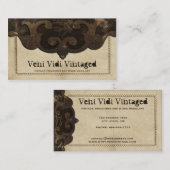 Victoriaans steampunk leder en tandwielen, Visitek Visitekaartje (Voorkant / Achterkant)