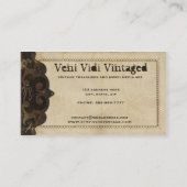 Victoriaans steampunk leder en tandwielen, Visitek Visitekaartje (Achterkant)