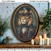 Victoriaans Steampunk Leeuw Portret CH9 Decoupage Tissuepapier