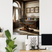 Victoriaans Steampunk Medisch Lab Poster (Thuiskantoor)