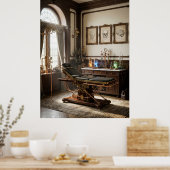 Victoriaans Steampunk Medisch Lab Poster (Keuken)