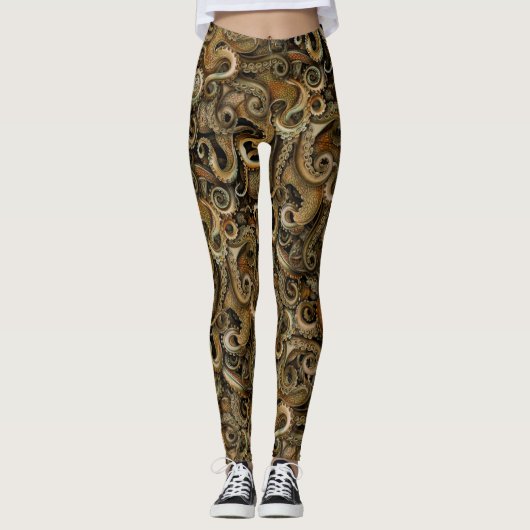 Victoriaans Steampunk Octopus Tentakels Leggings (Voorkant)