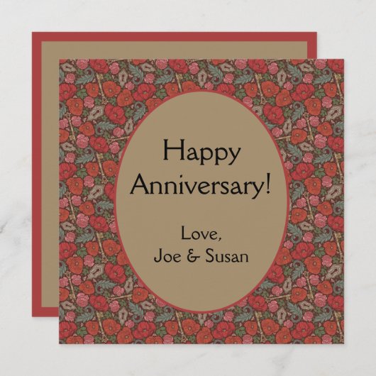 Victoriaans Steampunk Old Lock Key Red Poppies (Voorkant / Achterkant)