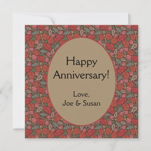 Victoriaans Steampunk Old Lock Key Red Poppies (Voorkant)