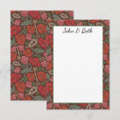 Victoriaans Steampunk Old Lock Key Red Poppies Bedankkaart (Voorkant / Achterkant)