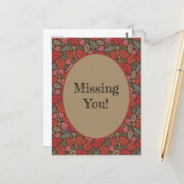 Victoriaans Steampunk Old Lock Key Red Poppies Briefkaart