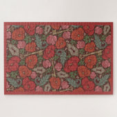 Victoriaans Steampunk Old Lock Key Red Poppies Legpuzzel (Horizontaal)