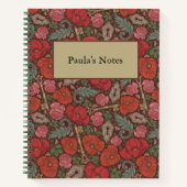 Victoriaans Steampunk Old Lock Key Red Poppies Notitieboek (Voorkant)
