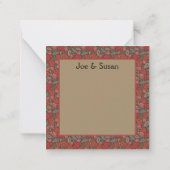 Victoriaans Steampunk Old Lock Key Red Poppies Notitiekaartje (Achterkant)