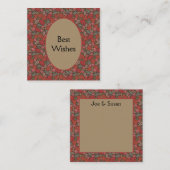 Victoriaans Steampunk Old Lock Key Red Poppies Notitiekaartje (Voorkant / Achterkant)