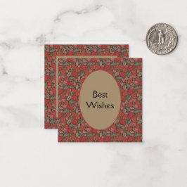 Victoriaans Steampunk Old Lock Key Red Poppies Notitiekaartje