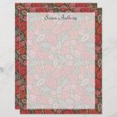 Victoriaans Steampunk Old Lock Key Red Poppies Pap (Voorkant / Achterkant)