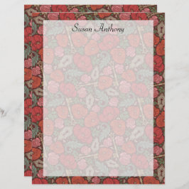 Victoriaans Steampunk Old Lock Key Red Poppies Pap