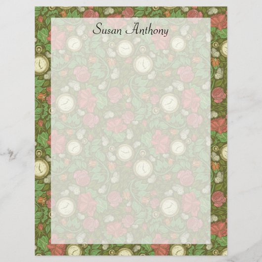 Victoriaans Steampunk Pocket Watch Rozen (Achterkant)