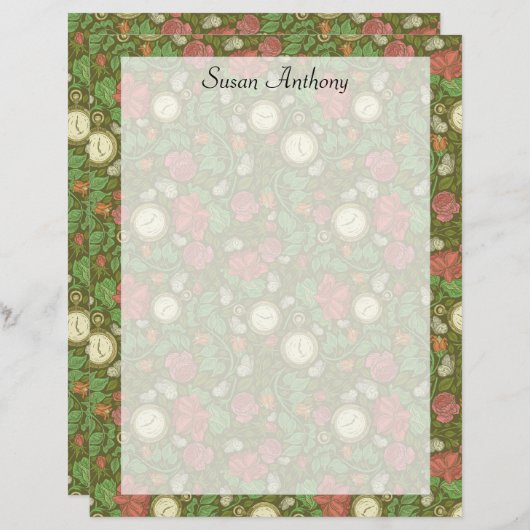 Victoriaans  Steampunk Pocket Watch Rozen (Voorkant / Achterkant)